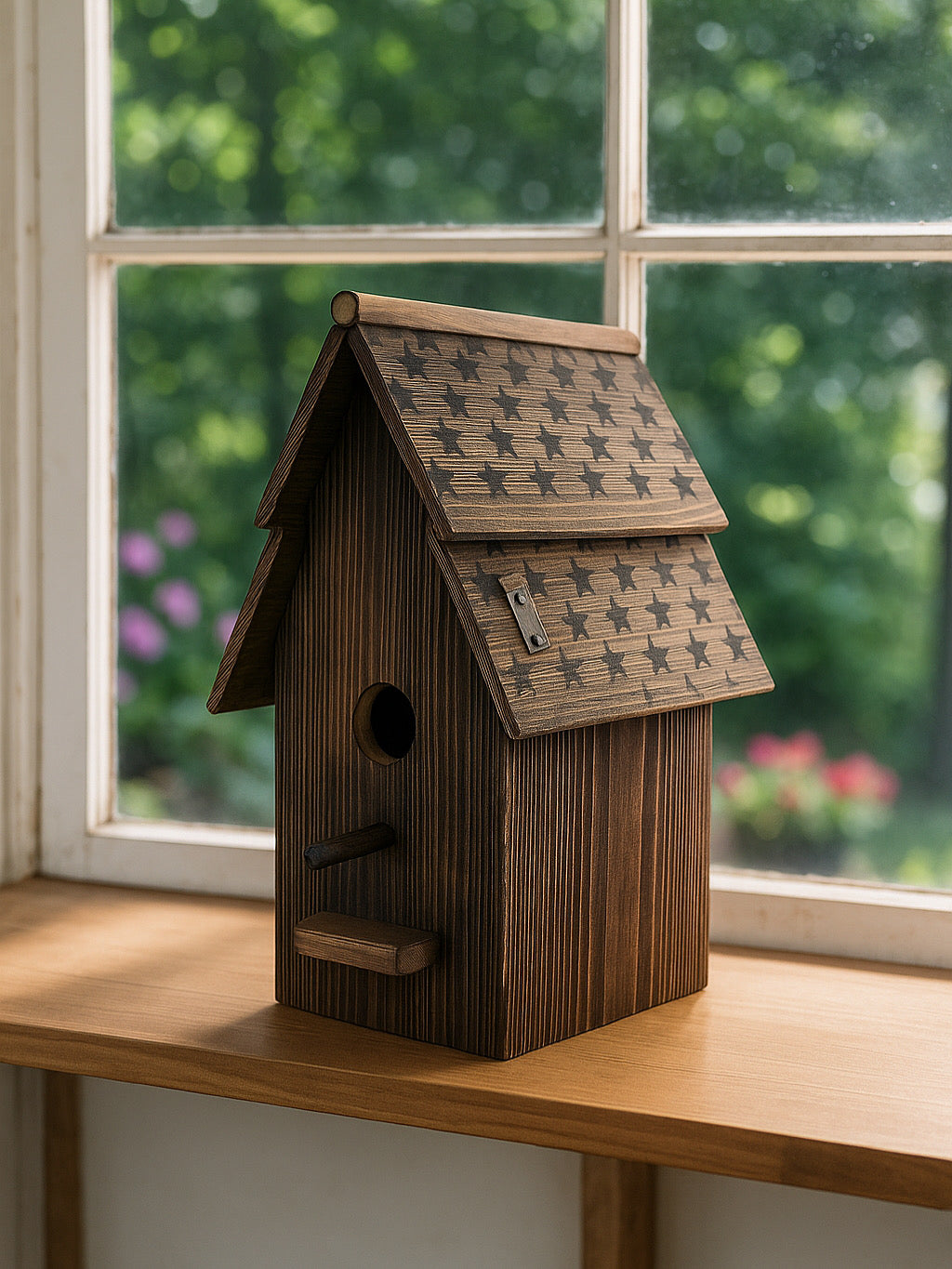 Flag Roof Cedar Bird House
