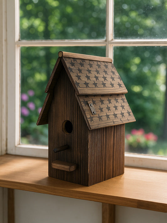 Flag Roof Cedar Bird House