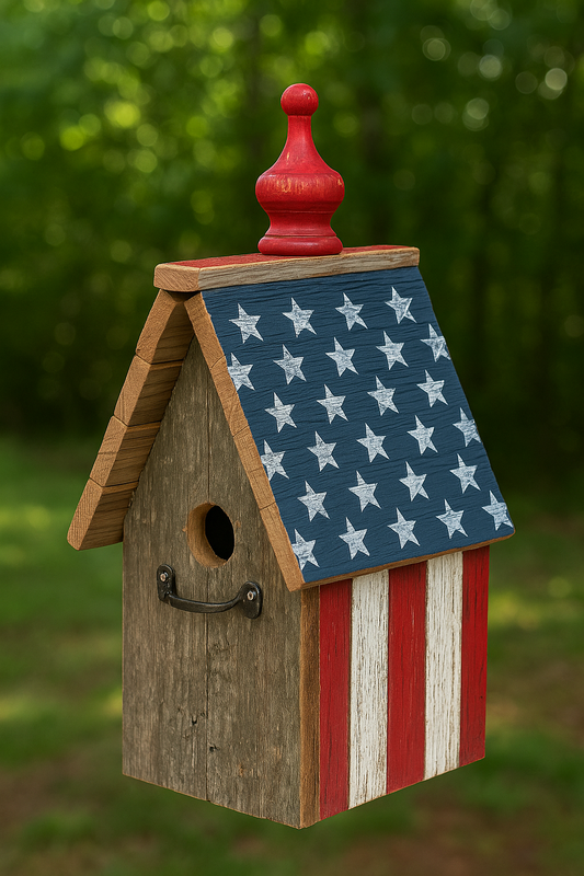 🇺🇸 Rustic American Flag Birdhouse